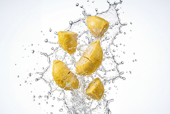 JPG 편집이미지 조각 과일 물 수중 물방울 열대과일 장면 두리안 스플래쉬 편집실사 AI컴퓨터그래픽 AI콘텐츠 자연요소 CG 파일형식