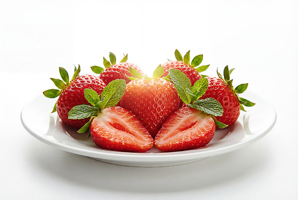 JPG 편집이미지 접시 과일 딸기 디저트 신선 민트 비타민 편집실사 AI포토 AI콘텐츠 식기 음식 허브 CG 영양소 파일형식