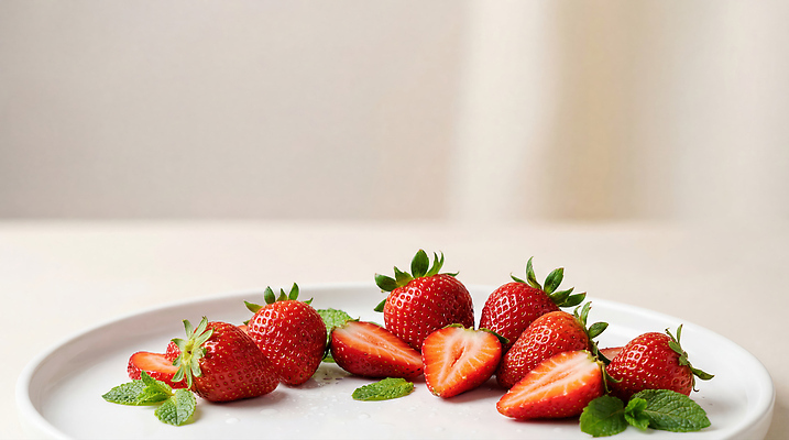 JPG 편집이미지 접시 과일 딸기 디저트 신선 민트 편집실사 AI포토 AI콘텐츠 식기 음식 허브 CG 파일형식