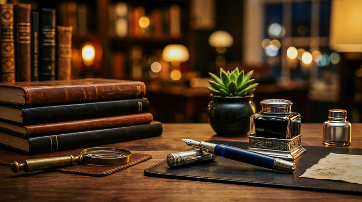 JPG 식물 편집이미지 종이 문구용품 잉크 책 펜 분위기 책상 편집실사 AI포토 AI콘텐츠 가구 컨셉 필기구 CG 오브젝트 파일형식