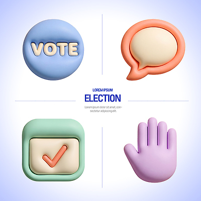 PSD 편집이미지 손 선택 투표 선거 편집3D 컨셉 신체부위 3D 민주주의 파일형식