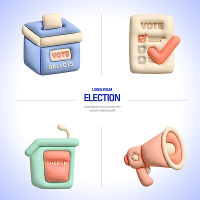 PSD 편집이미지 캠페인 확성기 투표 선거 민주주의 투표함 스피치 정책 정치 체크리스트 유권자 편집3D 3D 파일형식