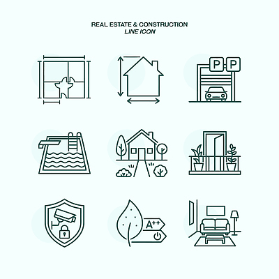 건축 일러스트 부동산 수영장 안전 정원 보호 주차장 국내일러스트 AI파일 컨셉 재산 파일형식 벡터