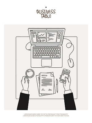 손 일러스트 비즈니스 탁자 그래프 노트북 전자제품 스마트폰 컴퓨터 사무실 자료 작업 사무 문서 국내일러스트 AI파일 가구 신체부위 핸드폰 스마트기기 업무 파일형식 벡터