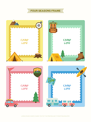 디자인 사계절 여행 일러스트 배낭 가족 레저 프레임 텐트 친구 소풍 캠핑 탐험 보트 캠핑장 국내일러스트 AI파일 계절 가방 관계 캠핑도구 야외활동 배 선박 파일형식 벡터