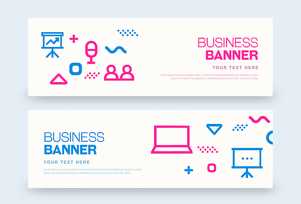 도형 템플릿 디자인 배너 배너템플릿 분홍색 비즈니스 텍스트 파란색 레이아웃 심플 AI파일 컬러 파일형식 벡터