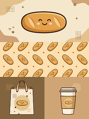디자인 행복 커피 음료 음식 빵 패턴 가방 일러스트 디저트 일상 쇼핑백 카페 빵집 상품 즐거움 테이크아웃컵 프랜차이즈 아기자기 국내일러스트 AI파일 잡화 감정 컨셉 무늬 라이프 컵 상점 파일형식 벡터