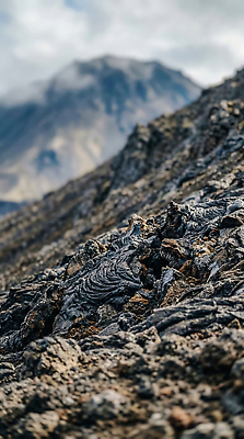 JPG 편집이미지 자연 하늘 산 풍경 바위 땅 화산 지형 용암 흐림 구성 편집실사 AI컴퓨터그래픽 AI콘텐츠 날씨 CG 생태계 파일형식