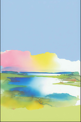 JPG 호수 일러스트 자연 하늘 밝음 풍경 초원 물 여름 햇빛 반사 수면 땅 그림 오후 국내일러스트 AI일러스트 AI콘텐츠 자연요소 계절 빛 생태계 파일형식