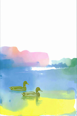 JPG 주간 동물 호수 컬러 일러스트 모션 자연 하늘 오리 풍경 물 강 수영 물가 국내일러스트 AI일러스트 AI콘텐츠 자연요소 조류 수상스포츠 생태계 파일형식