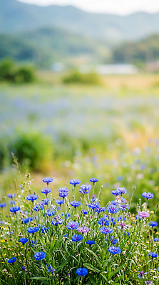 JPG 식물 편집이미지 꽃 자연 산 풍경 수레국화 편집실사 AI포토 AI콘텐츠 CG 생태계 파일형식