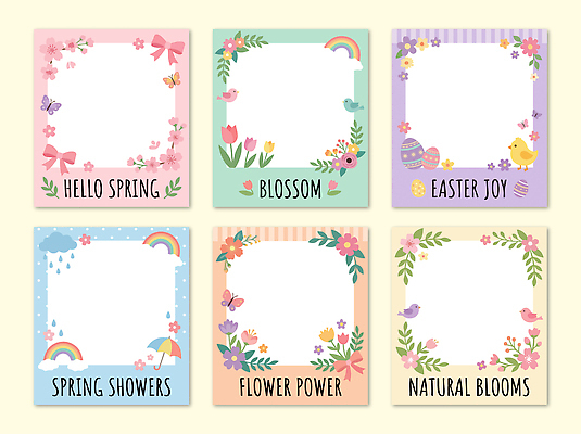 꽃 무지개 일러스트 자연 조류 부활절 프레임 계란 봄 튤립 봄비 국내일러스트 AI파일 자연요소 식물 동물 계절 기념일 알 비 생태계 파일형식 벡터