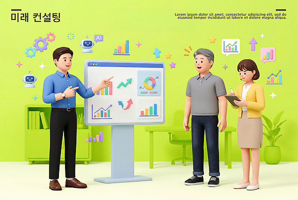PSD 편집이미지 여자 남자 회의 그래프 미래 협력 사무실 자료 정보 계획 상담 편집3D 컨셉 비즈니스 사람 3D 파일형식