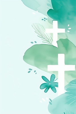 JPG 식물 꽃 종교 백그라운드 십자가 잎 일러스트 자연 추상 수채화 창조 편안함 청록색 스타일 카피스페이스 국내일러스트 AI일러스트 AI콘텐츠 컬러 무늬 공백 감각 생태계 파일형식