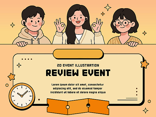일러스트 웃음 손짓 이벤트 세명 기쁨 알림 그림 소통 리뷰 참여 국내일러스트 AI파일 감정 컨셉 모션 표정 사람 파일형식 벡터