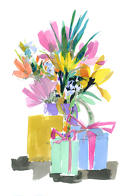 JPG 식물 디자인 꽃 화분 예술 컬러 백그라운드 일러스트 수채화 선물 장식 그림 국내일러스트 AI일러스트 AI콘텐츠 파일형식