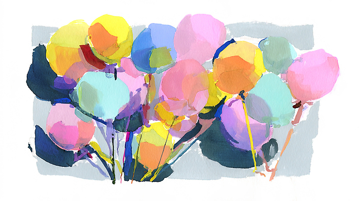 JPG 디자인 컬러 백그라운드 일러스트 수채화 장식 장난감 파티 즐거움 그림 풍선 국내일러스트 AI일러스트 AI콘텐츠 감정 이벤트 파일형식