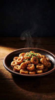 JPG 편집이미지 그릇 음식 식탁 돼지고기 요리 식사 고명 수증기 안주 파 막창 막창구이 맛있는 편집실사 AI포토 AI콘텐츠 식기 채소 탁자 육류 구이 CG 파일형식