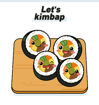 한식 일러스트 표정 김밥 김밥캐릭터 나무도마 국내일러스트 AI파일 캐릭터 음식 도마 목재 파일형식 벡터