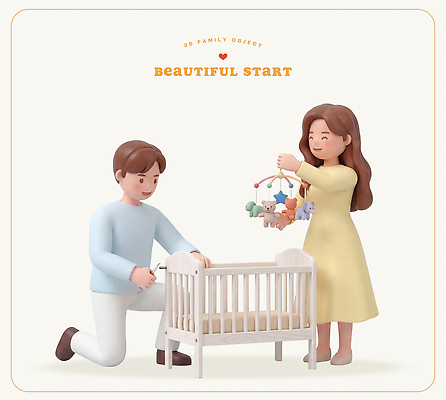 디자인 부부 감정 가족 관계 사람 3D 아기용품 침대 오브젝트 신혼 정책 파일형식 모빌 아기침대 부모 인형 사랑 행복 인테리어 편집이미지 편집3D PSD 정부정책 신혼부부 남자 여자