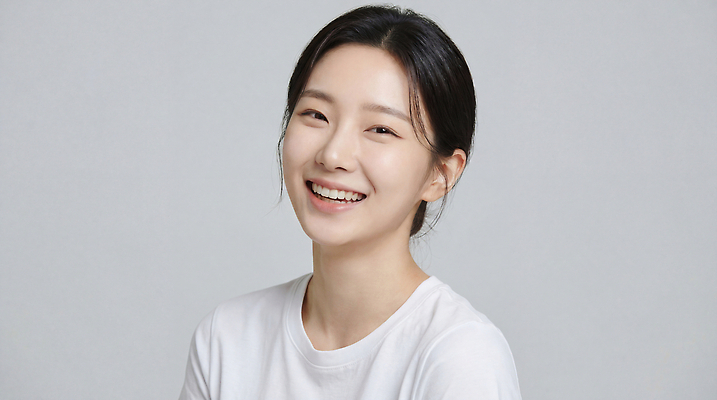 JPG 편집이미지 여자 행복 회색배경 실내 웃음 사람 촬영 매력적 청순 의료성형뷰티 편집실사 AI인물포토 AI콘텐츠 감정 백그라운드 컨셉 표정 내부 회색 CG 파일형식 AI포토