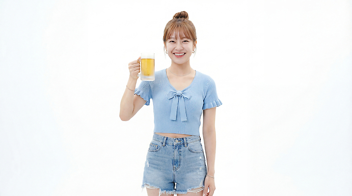 JPG 편집이미지 헤어스타일 여자 음료 티셔츠 맥주 웃음 친구 청바지 즐거움 닭다리 의료성형뷰티 치맥 편집실사 AI인물포토 AI콘텐츠 감정 셔츠 바지 관계 주류 표정 사람 치킨 CG 파일형식 AI포토 상의 하의 닭고기요리 옷 음식