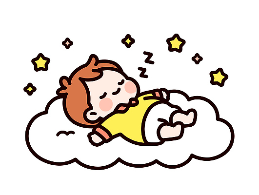 구름 별 일러스트 하늘 휴식 귀여움 꿈 아기 신생아 편안함 낮잠 국내일러스트 AI파일 자연요소 컨셉 사람 잠 감각 파일형식 벡터