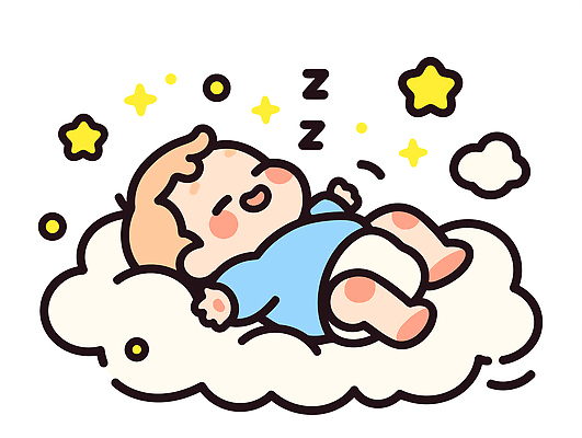 구름 행복 별 일러스트 하늘 웃음 귀여움 꿈 아기 잠 수면 편안함 순수 유아복 국내일러스트 AI파일 자연요소 옷 감정 컨셉 표정 사람 아기용품 감각 파일형식 벡터