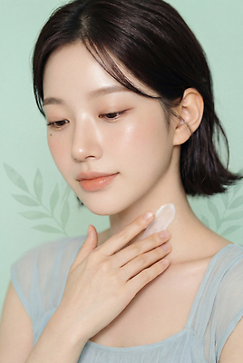 JPG 편집이미지 여자 잎 관리 화장 뷰티 사진촬영 상품 피부 피부관리 목 스킨케어 의료성형뷰티 편집실사 AI인물포토 AI콘텐츠 식물 사람 신체부위 촬영 CG 파일형식 AI포토