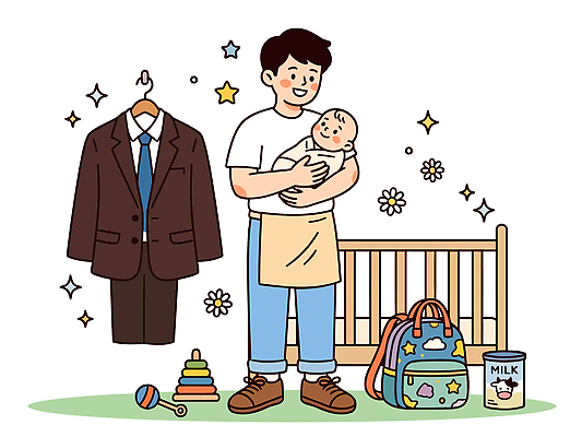 옷 남자 행복 가방 일러스트 가족 웃음 정장 일상 생활 부모 장난감 아기용품 육아 우유 아기 아빠 아기침대 육아일기 육아대디 국내일러스트 AI파일 잡화 감정 관계 유제품 표정 사람 라이프 침대 오브젝트 파일형식 벡터