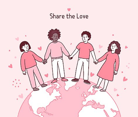 손 지구 분홍색 일러스트 사랑 사람 인종 친구 평화 다양 잡기 헌혈 성별 공유 연대 국내일러스트 AI파일 감정 캠페인 컬러 다수 컨셉 관계 모션 신체부위 봉사 파일형식 벡터