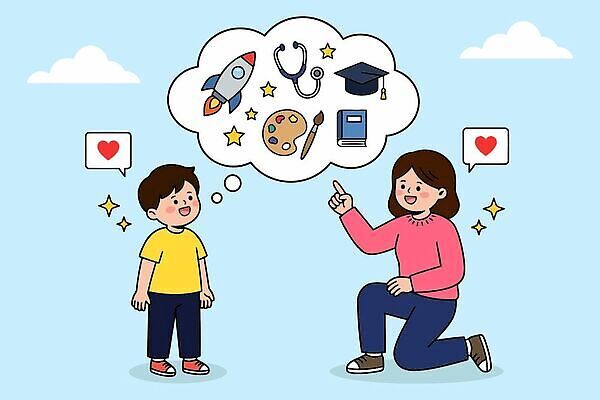 직업 여자 교육 남자 어린이 생각 일러스트 가족 상상 성공 미래 아이디어 이야기 대화 성인 희망 꿈 목표 어린이날 고민 그림 장래 소통 국내일러스트 AI파일 기념일 감정 컨셉 관계 말하기 사람 파일형식 벡터