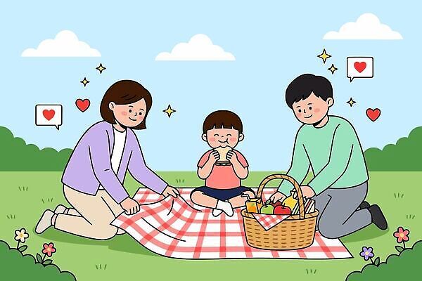 여자 남자 행복 어린이 음식 꽃밭 일러스트 가족 자연 놀이 디저트 야외 일상 부모 소풍 어린이날 즐거움 돗자리 교감 국내일러스트 AI파일 기념일 꽃 감정 관계 사람 라이프 야외활동 생태계 파일형식 벡터