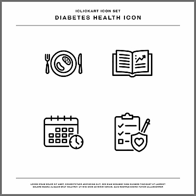 음식 일러스트 건강 관리 그래픽 책 세트 식사 정보 달력 기록 시간 계획 당뇨병 체크리스트 국내일러스트 AI파일 컨셉 질병 파일형식 벡터