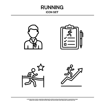 스포츠 라인일러스트 일러스트 건강 사람 달리기 운동 펜 헬스 목표 연습 상승 결승선 러닝 엘리먼트 체크리스트 국내일러스트 AI파일 컨셉 모션 필기구 파일형식 벡터