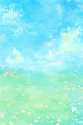 JPG 꽃 예술 컬러 하늘색 꽃백그라운드 일러스트 하늘 수채화 풍경 초원 여름 파란색 맑음 봄 그림 색감 풍경화 국내일러스트 AI일러스트 AI콘텐츠 식물 계절 백그라운드 날씨 파일형식