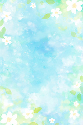 JPG 디자인 꽃 컬러 하늘색 잎 꽃백그라운드 일러스트 수채화 여름 봄 그림 파란배경 밝은색 국내일러스트 AI일러스트 AI콘텐츠 식물 계절 백그라운드 파란색 파일형식