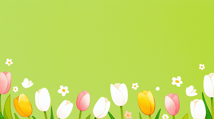 JPG 식물 꽃 화초 컬러 꽃백그라운드 일러스트 자연 초록색 정원 봄 튤립 국내일러스트 AI일러스트 AI콘텐츠 계절 백그라운드 생태계 파일형식