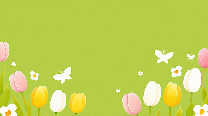 JPG 식물 꽃 컬러 나비 꽃백그라운드 일러스트 자연 생명 초록색 봄 튤립 화사함 국내일러스트 AI일러스트 AI콘텐츠 계절 곤충 백그라운드 컨셉 생태계 파일형식