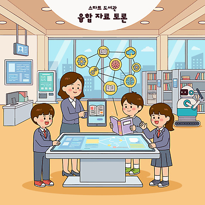 학생 교육 일러스트 수업 기술 책 친구 학습 태블릿 디지털 자료 정보 탐색 찾기 국내일러스트 AI파일 관계 모션 전자제품 스마트기기 파일형식 벡터