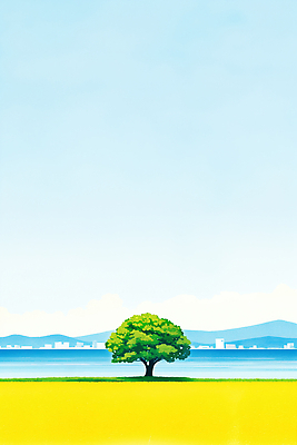 JPG 나무 식물 공원 길 바다 꽃밭 일러스트 자연 하늘 풍경 물 여름 환경 도시 유채밭 평야 국내일러스트 AI일러스트 AI콘텐츠 자연요소 계절 공공시설 꽃 밭 유채 생태계 파일형식