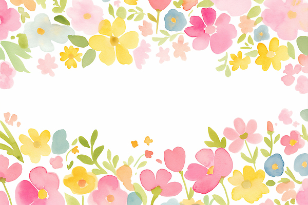 JPG 식물 디자인 꽃 백그라운드 일러스트 자연 수채화 봄 화사함 꽃프레임 뷰티풀 국내일러스트 AI일러스트 AI콘텐츠 계절 컨셉 프레임 생태계 파일형식