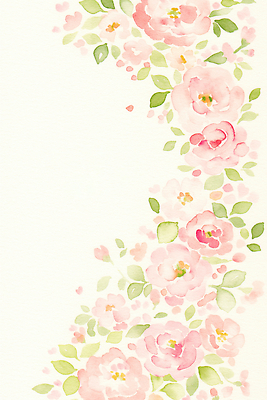 JPG 식물 디자인 꽃 예술 분홍색 백그라운드 잎 일러스트 자연 수채화 그림 국내일러스트 AI일러스트 AI콘텐츠 컬러 생태계 파일형식