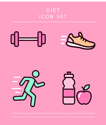스포츠 운동화 다이어트 일러스트 건강 물 달리기 운동 헬스 사과 웨이트트레이닝 체육관 러닝 식습관 국내일러스트 AI파일 자연요소 신발 과일 모션 파일형식 벡터