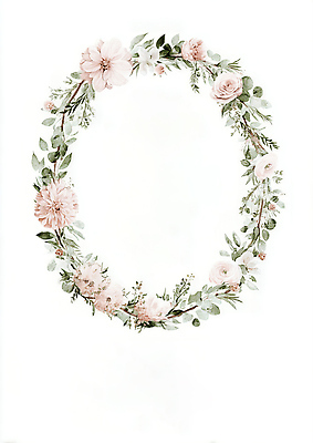 JPG 식물 꽃 잎 일러스트 수채화 화관 원형 꽃프레임 국내일러스트 AI일러스트 AI콘텐츠 도형 프레임 파일형식