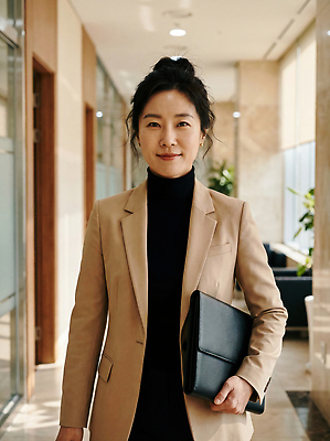 JPG 식물 편집이미지 헤어스타일 여자 서류가방 비즈니스 직장 정장 사무실 비즈니스우먼 복도 모던 단정 의료성형뷰티 편집실사 AI인물포토 AI콘텐츠 옷 컨셉 가방 회사 사람 직장인 CG 파일형식 AI포토
