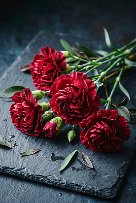 JPG 식물 편집이미지 꽃 줄기 잎 빨간색 어버이날 스승의날 카네이션 대리석 편집실사 AI포토 AI콘텐츠 기념일 컬러 재료 CG 파일형식