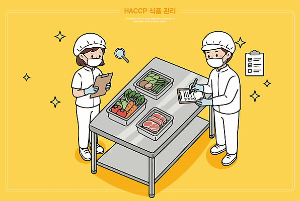음식 채소 일러스트 탁자 관리 육류 안전 기록 위생 검사 점검 식자재 작업자 국내일러스트 HACCP AI파일 가구 식재료 파일형식 벡터 생활용품 오브젝트