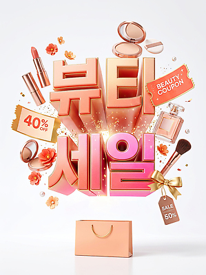 PSD 편집이미지 뷰티 판매 세일 화장품 립스틱 붓 상품 향수 쿠폰 마케팅 이미지편집 파일형식