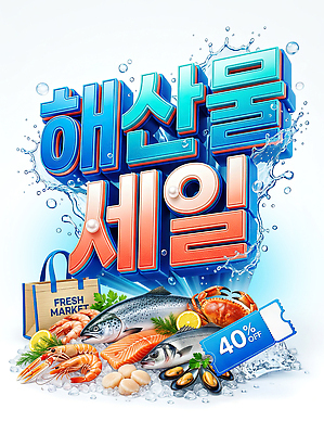 PSD 편집이미지 포스터 음식 재료 새우 어류 세일 신선 시장 상품 알림 해산물 연어 이미지편집 갑각류 수중동물 파일형식